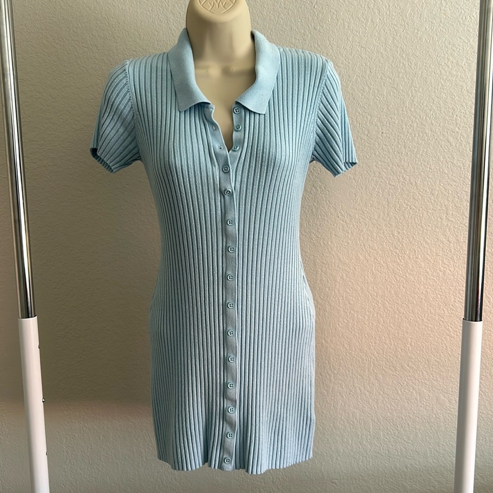 Urban outfitters baby blue knit minidress